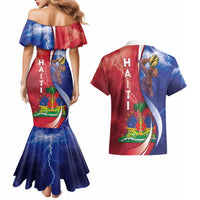 Haiti Independence Day Couples Matching Mermaid Dress and Hawaiian Shirt The First Black Independent Nation - Wonder Print Shop