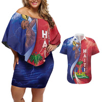 Haiti Independence Day Couples Matching Off Shoulder Short Dress and Hawaiian Shirt The First Black Independent Nation - Wonder Print Shop