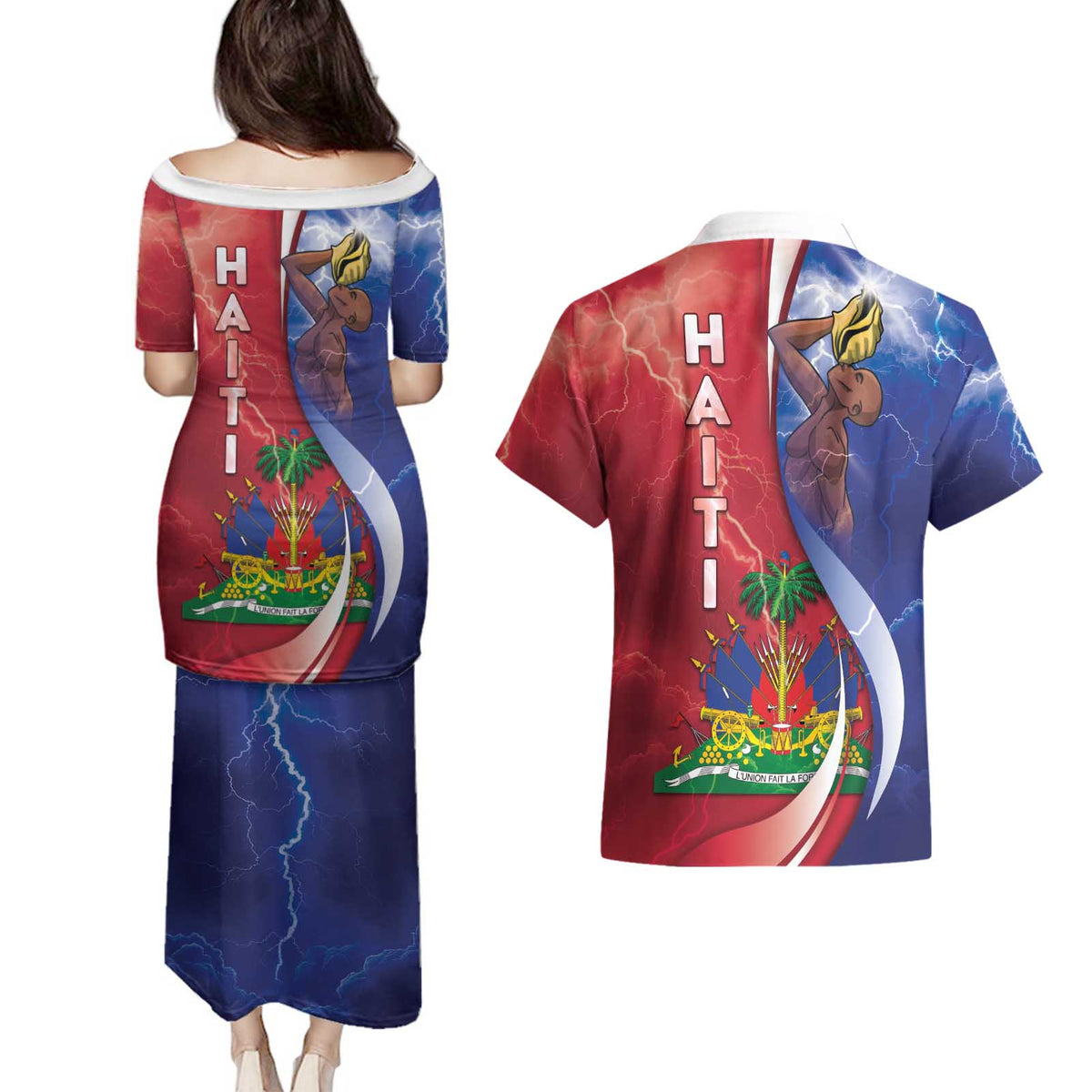 Haiti Independence Day Couples Matching Puletasi and Hawaiian Shirt The First Black Independent Nation - Wonder Print Shop