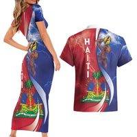 Haiti Independence Day Couples Matching Short Sleeve Bodycon Dress and Hawaiian Shirt The First Black Independent Nation - Wonder Print Shop