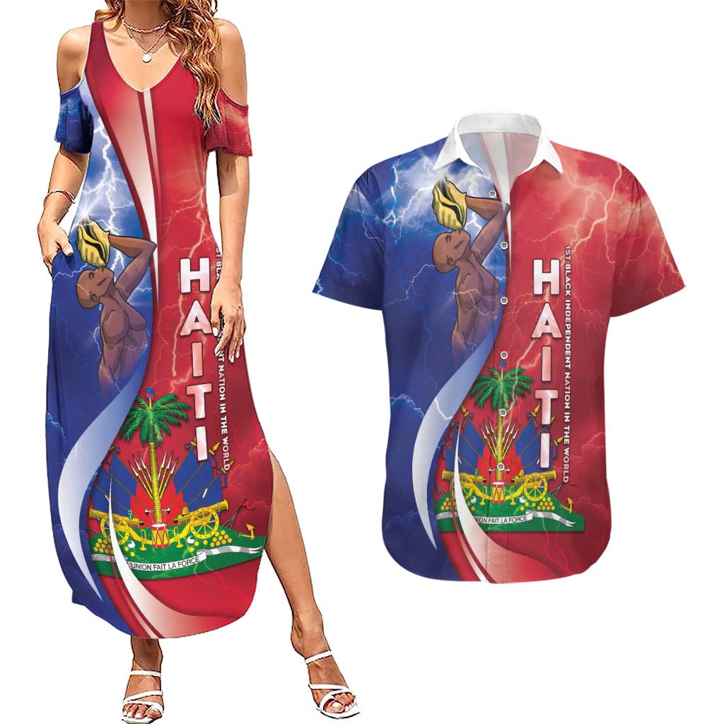 Haiti Independence Day Couples Matching Summer Maxi Dress and Hawaiian Shirt The First Black Independent Nation - Wonder Print Shop