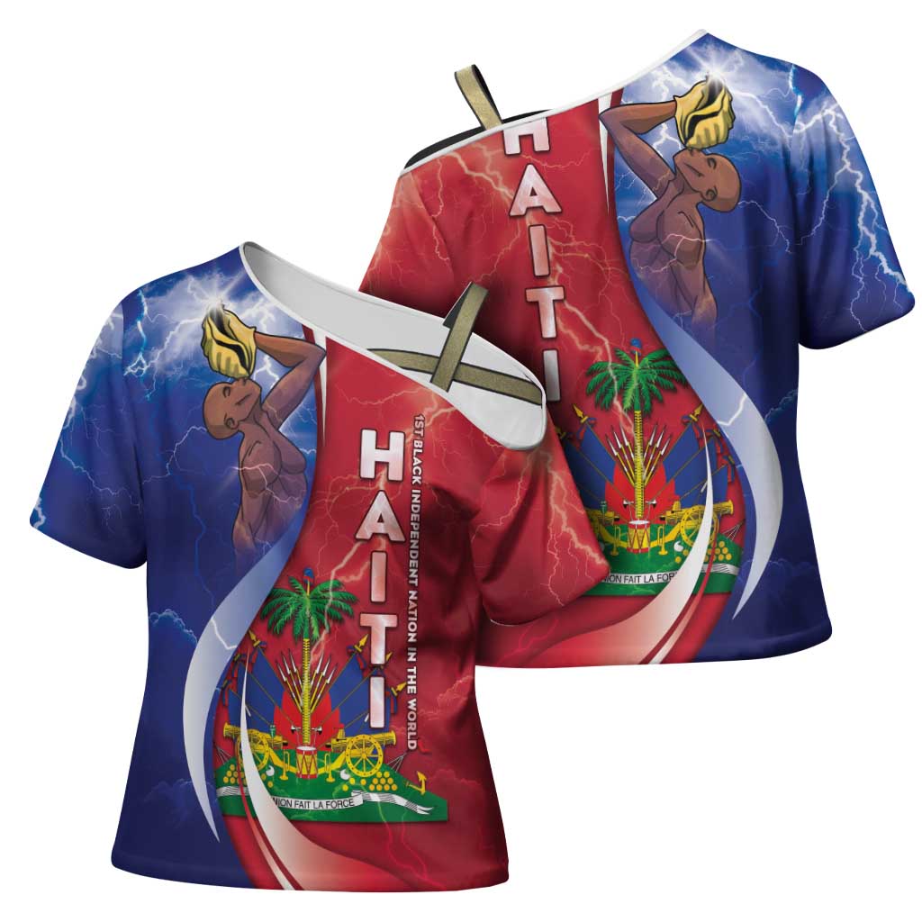 Haiti Independence Day Cross Shoulder Shirt The First Black Independent Nation - Wonder Print Shop