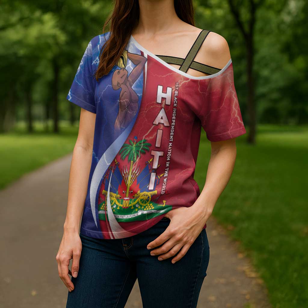 Haiti Independence Day Cross Shoulder Shirt The First Black Independent Nation - Wonder Print Shop