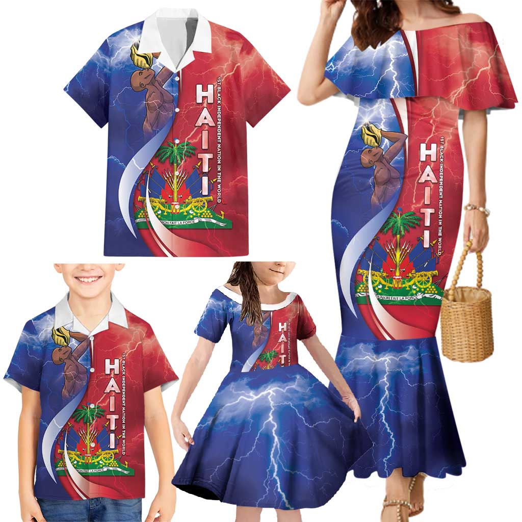 Haiti Independence Day Family Matching Mermaid Dress and Hawaiian Shirt The First Black Independent Nation - Wonder Print Shop