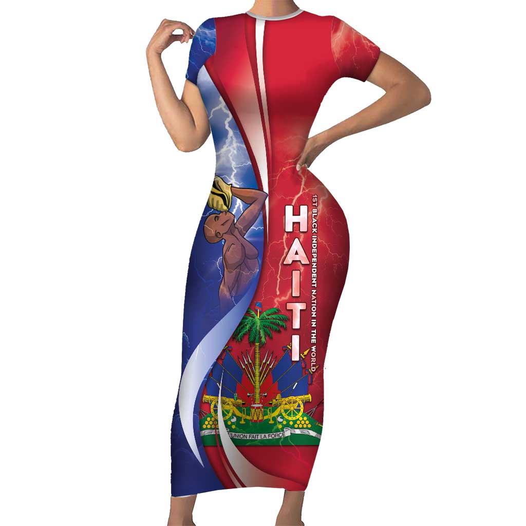 Haiti Independence Day Family Matching Short Sleeve Bodycon Dress and Hawaiian Shirt The First Black Independent Nation - Wonder Print Shop