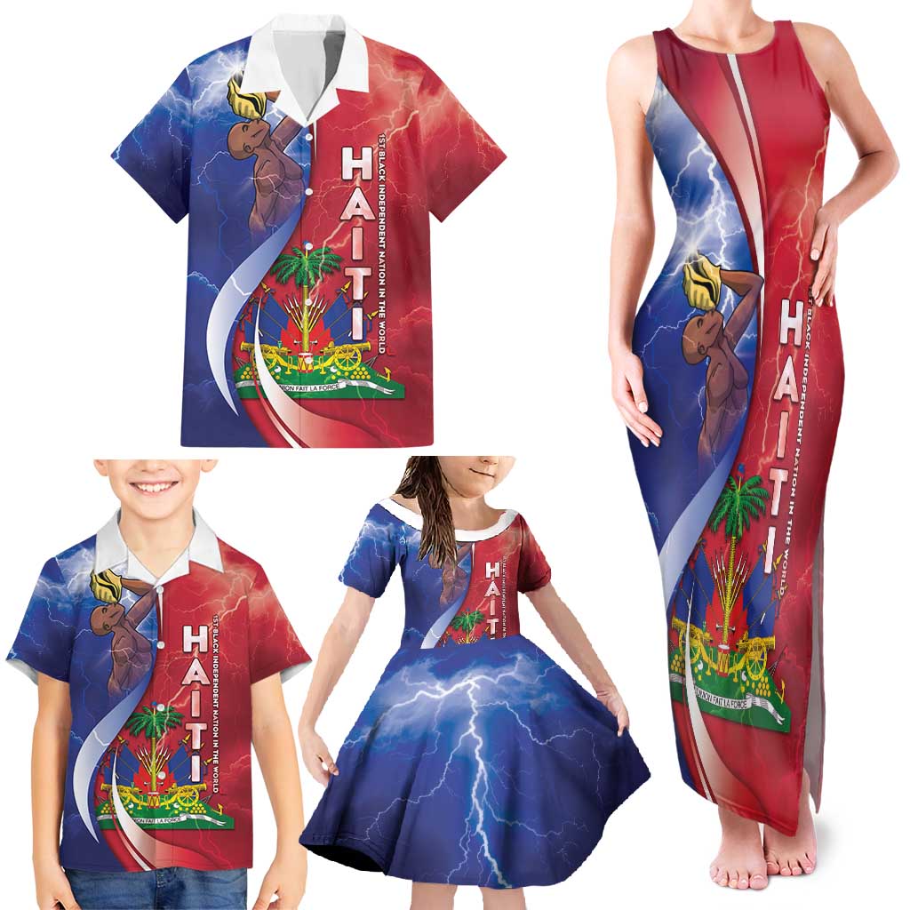 Haiti Independence Day Family Matching Tank Maxi Dress and Hawaiian Shirt The First Black Independent Nation - Wonder Print Shop