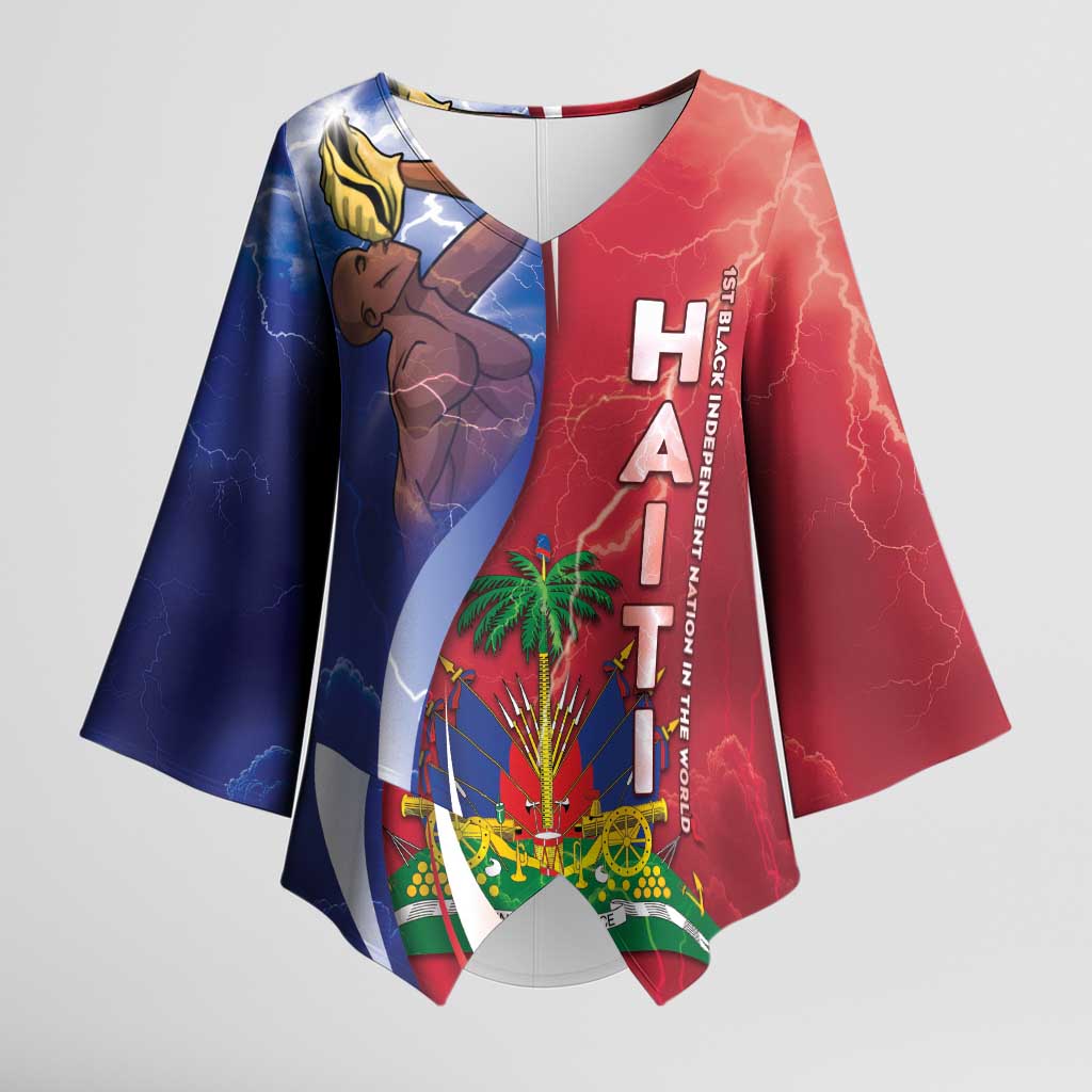 Haiti Independence Day Kimono Sleeve Blouse The First Black Independent Nation - Wonder Print Shop