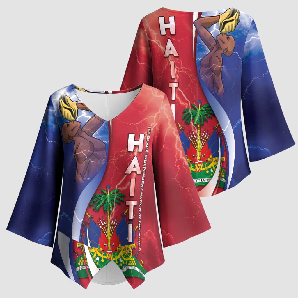 Haiti Independence Day Kimono Sleeve Blouse The First Black Independent Nation - Wonder Print Shop