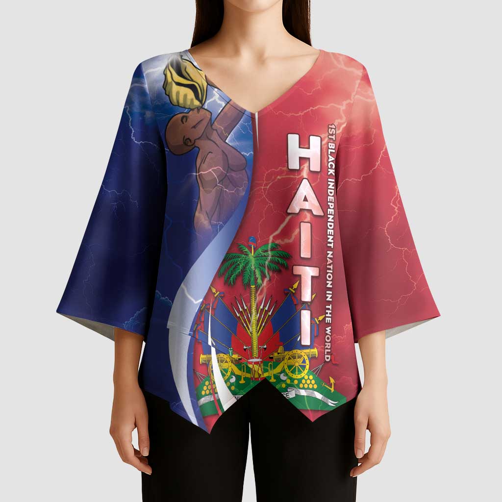 Haiti Independence Day Kimono Sleeve Blouse The First Black Independent Nation - Wonder Print Shop