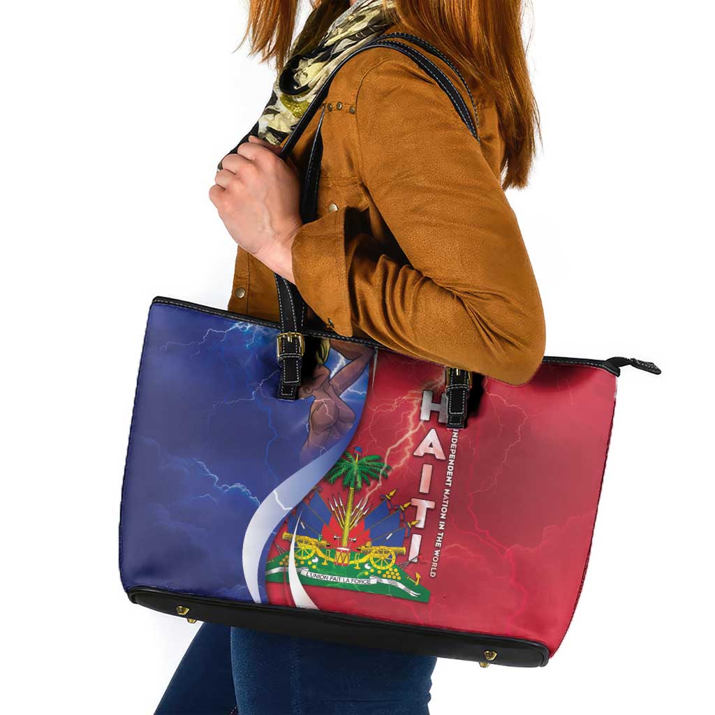 Haiti Independence Day Leather Tote Bag The First Black Independent Nation - Wonder Print Shop