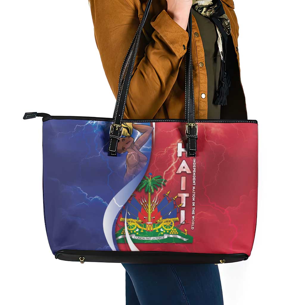 Haiti Independence Day Leather Tote Bag The First Black Independent Nation - Wonder Print Shop