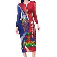 Haiti Independence Day Long Sleeve Bodycon Dress The First Black Independent Nation - Wonder Print Shop