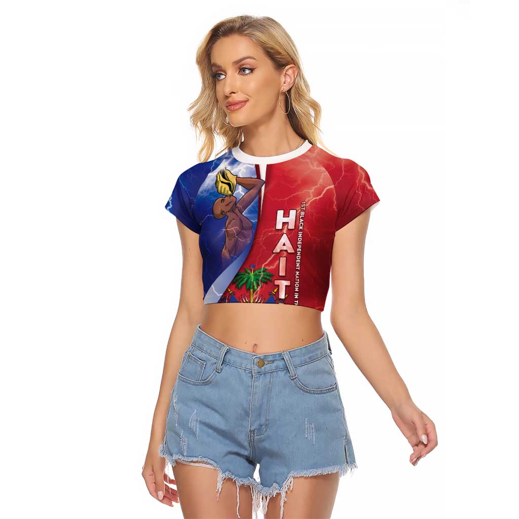 Haiti Independence Day Raglan Cropped T Shirt The First Black Independent Nation - Wonder Print Shop