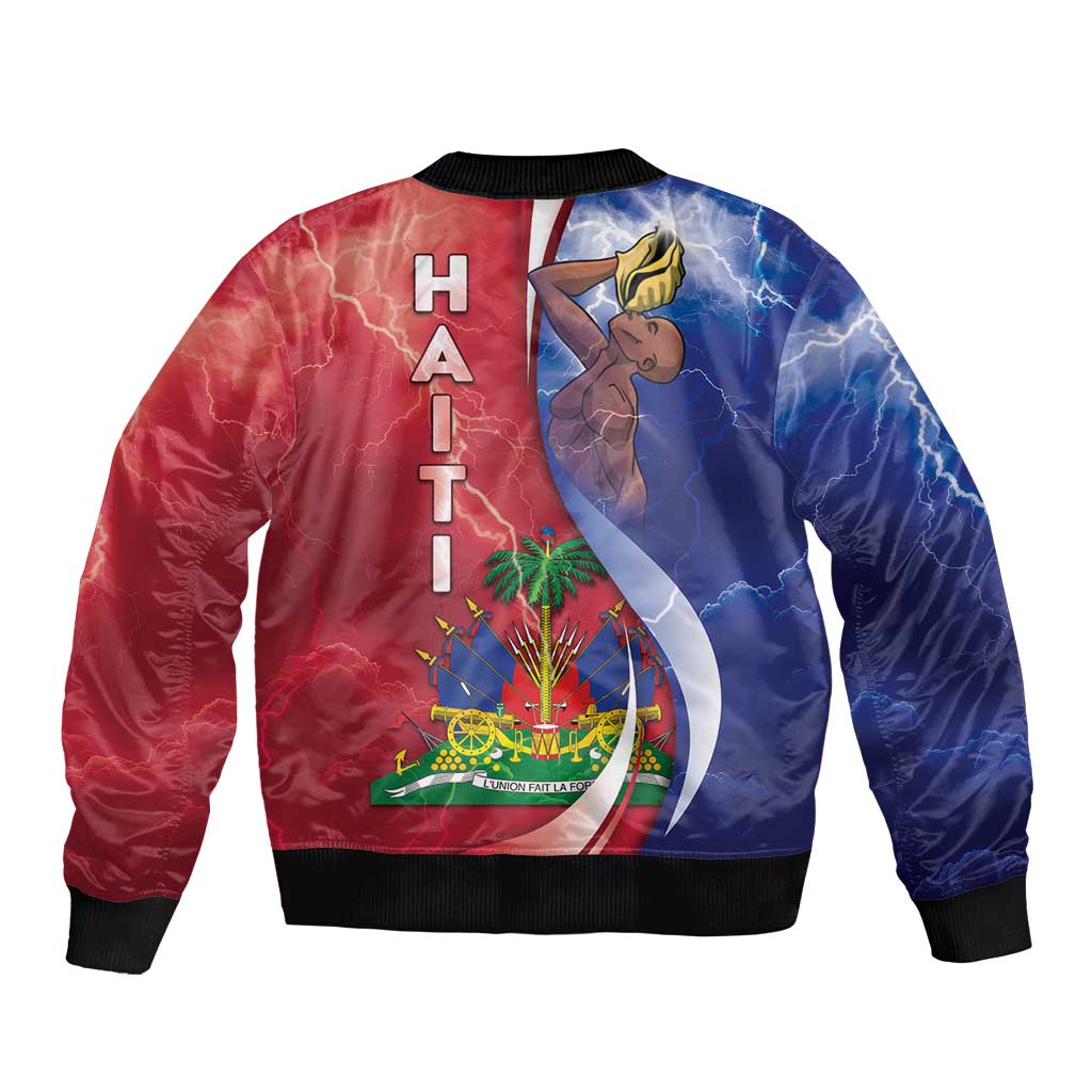 Haiti Independence Day Sleeve Zip Bomber Jacket The First Black Independent Nation - Wonder Print Shop