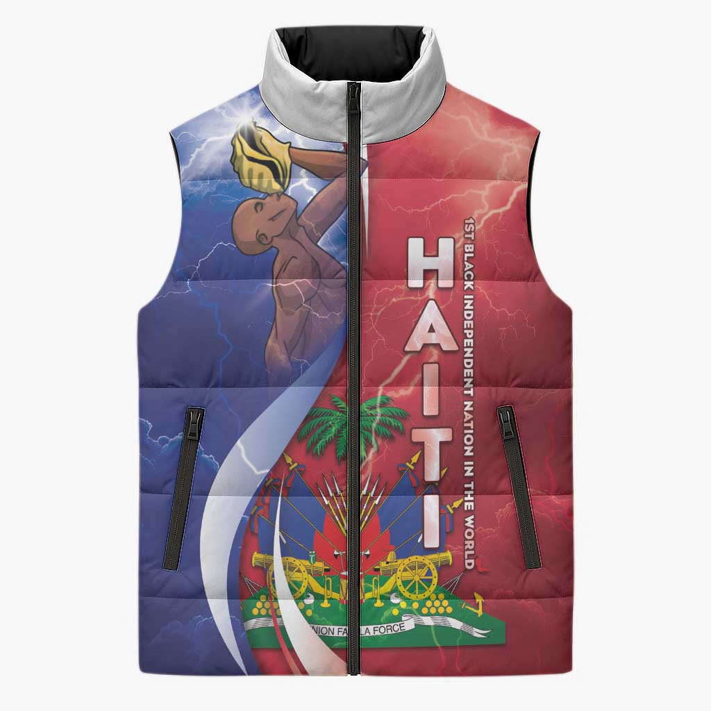 Haiti Independence Day Sleeveless Puffer Jacket The First Black Independent Nation - Wonder Print Shop