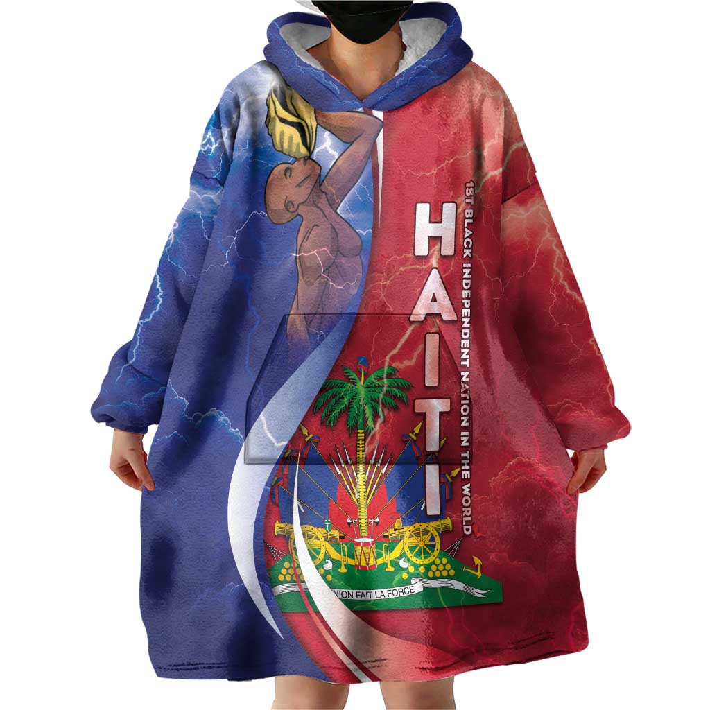 Haiti Independence Day Wearable Blanket Hoodie The First Black Independent Nation - Wonder Print Shop