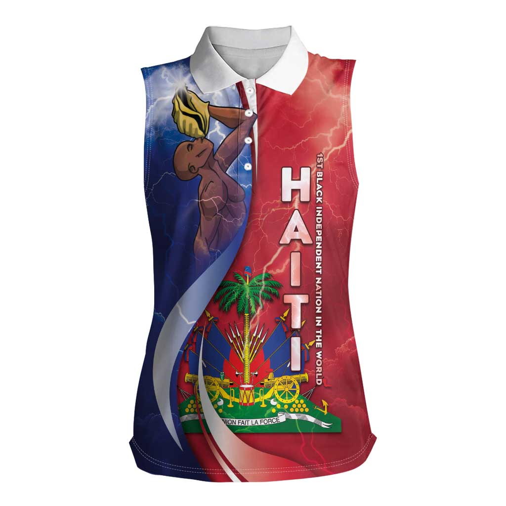 Haiti Independence Day Women Sleeveless Polo Shirt The First Black Independent Nation - Wonder Print Shop