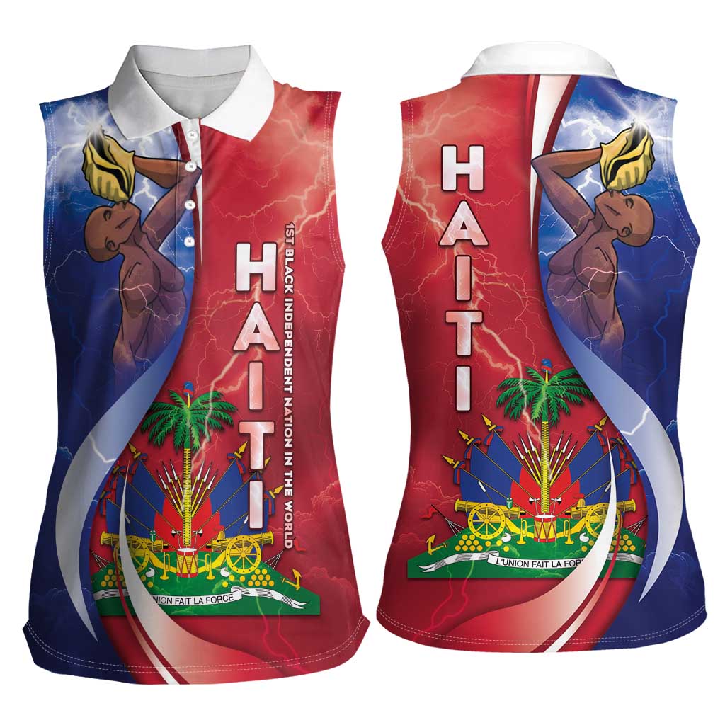 Haiti Independence Day Women Sleeveless Polo Shirt The First Black Independent Nation - Wonder Print Shop