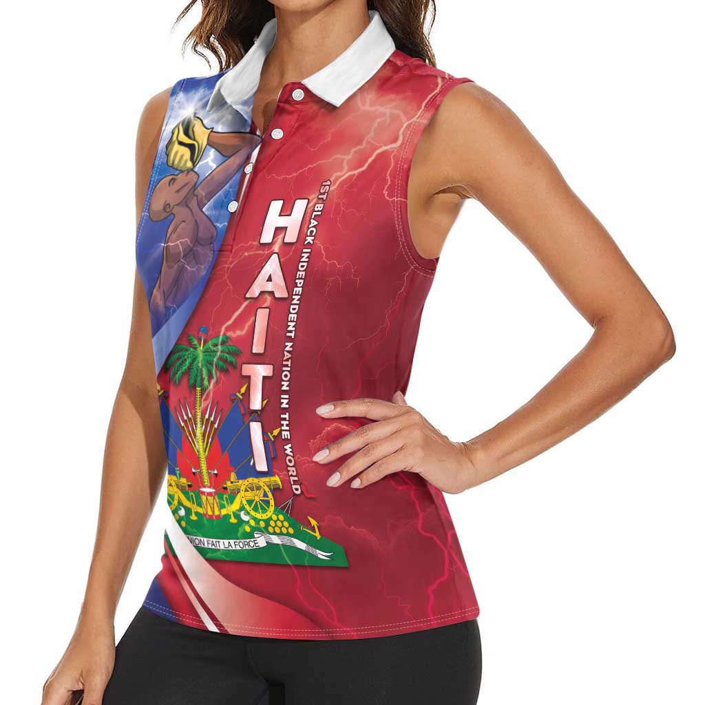 Haiti Independence Day Women Sleeveless Polo Shirt The First Black Independent Nation - Wonder Print Shop