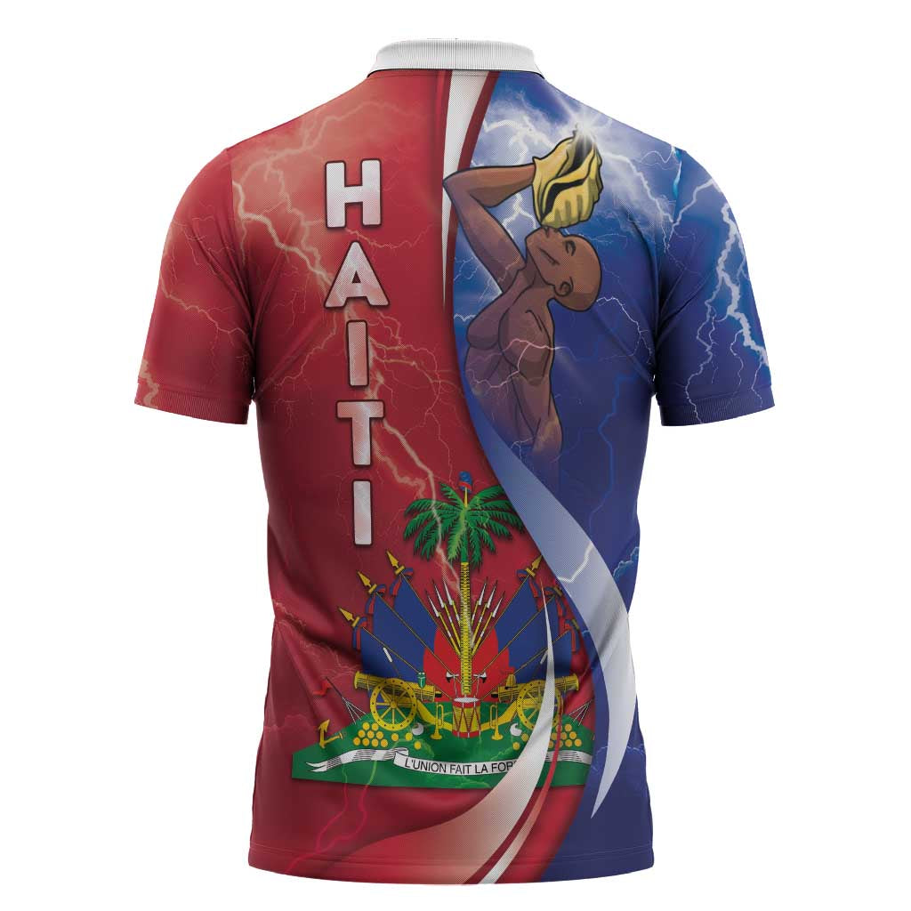 Haiti Independence Day Zipper Polo Shirt The First Black Independent Nation - Wonder Print Shop