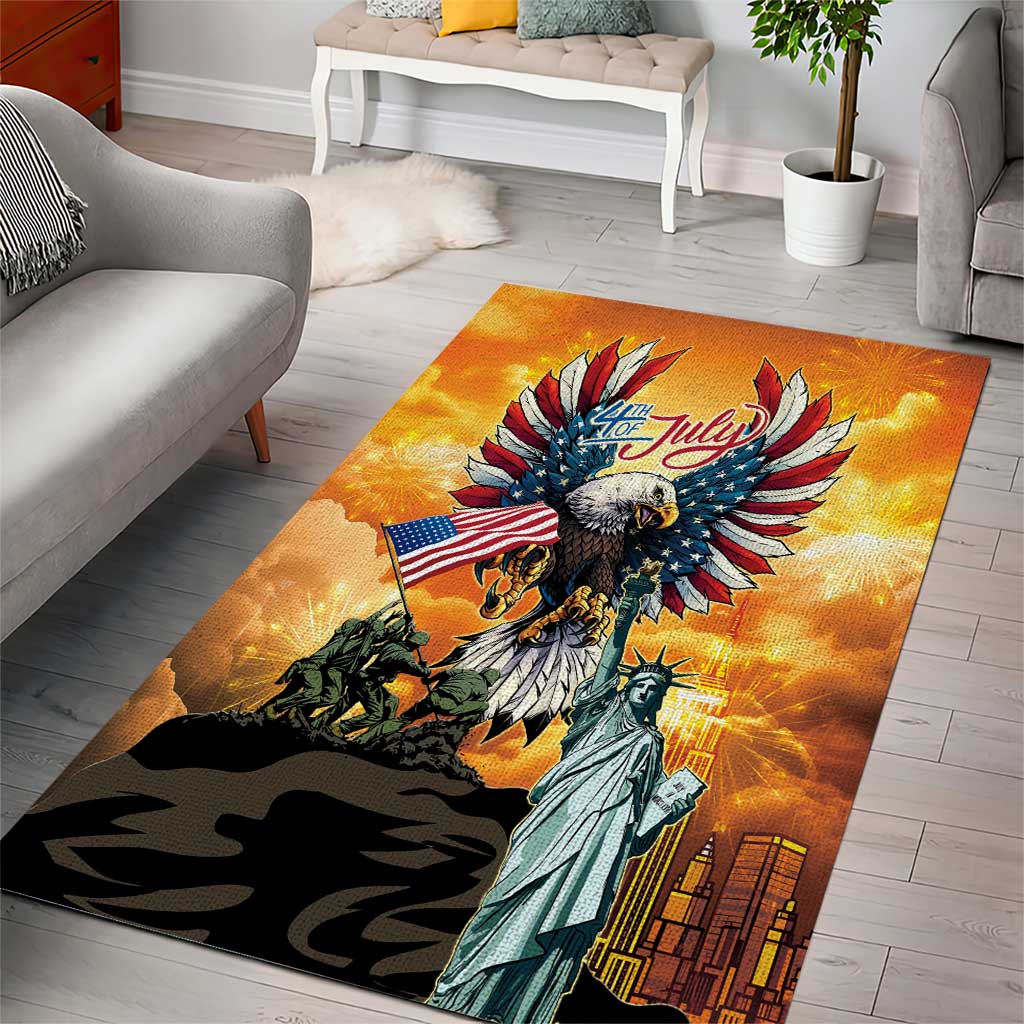 United States Fourth Of July Area Rug Happy Independence Day