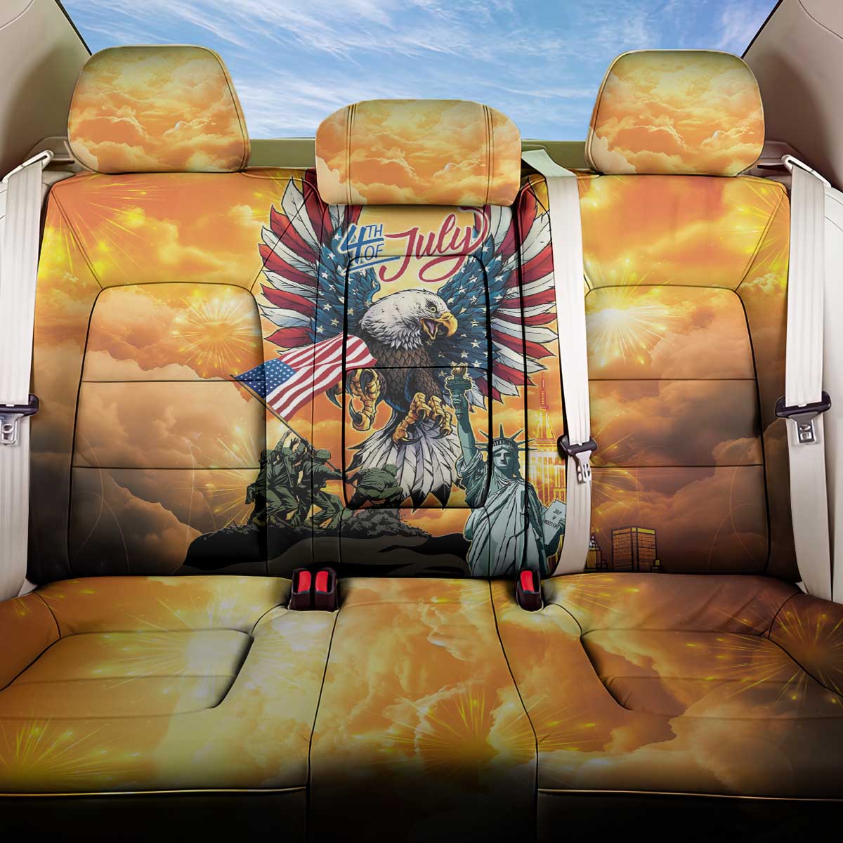 United States Fourth Of July Back Car Seat Cover Happy Independence Day