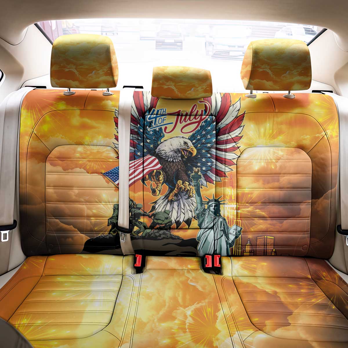 United States Fourth Of July Back Car Seat Cover Happy Independence Day