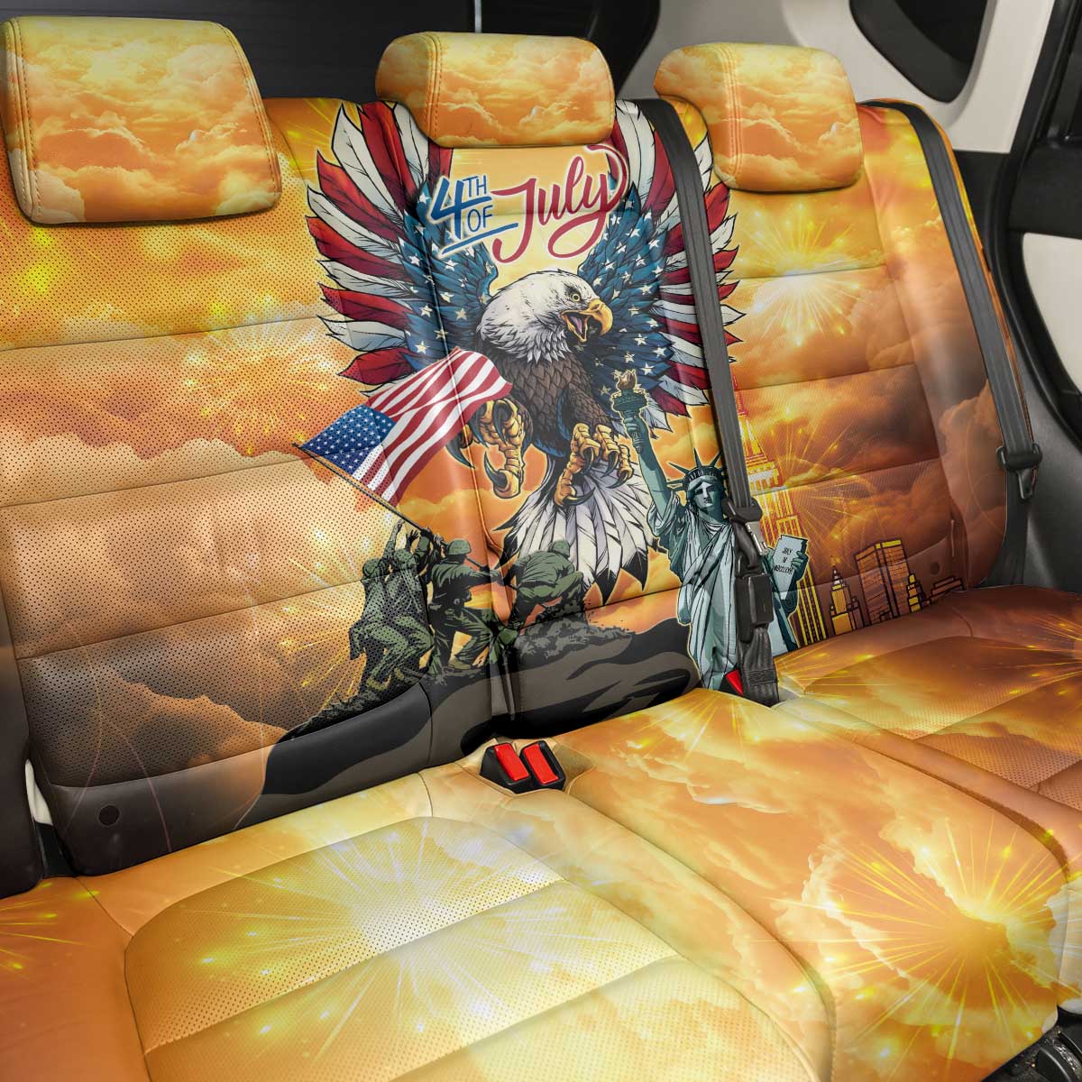 United States Fourth Of July Back Car Seat Cover Happy Independence Day