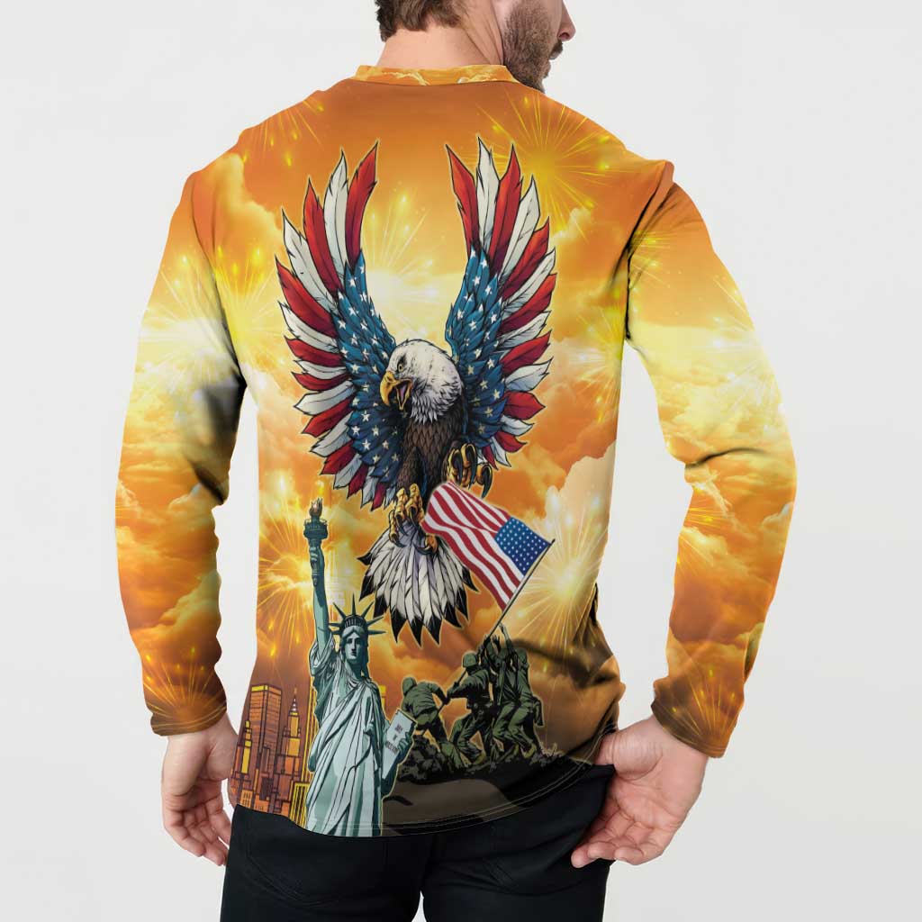 United States Fourth Of July Button Sweatshirt Happy Independence Day