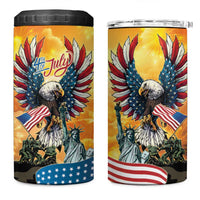 United States Fourth Of July 4 in 1 Can Cooler Tumbler Happy Independence Day