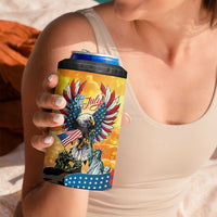 United States Fourth Of July 4 in 1 Can Cooler Tumbler Happy Independence Day