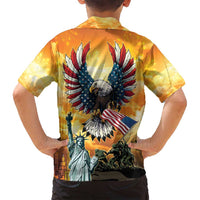 United States Fourth Of July Family Matching Long Sleeve Bodycon Dress and Hawaiian Shirt Happy Independence Day