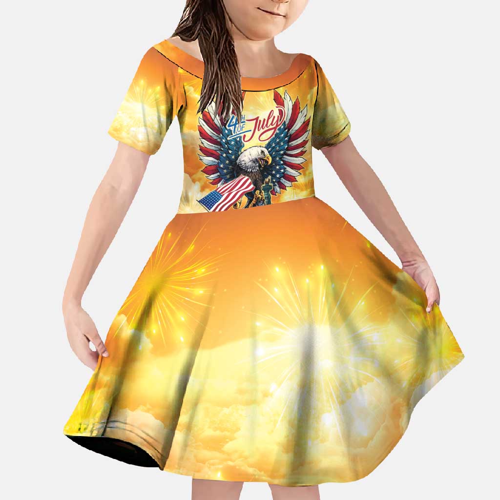 United States Fourth Of July Family Matching Long Sleeve Bodycon Dress and Hawaiian Shirt Happy Independence Day