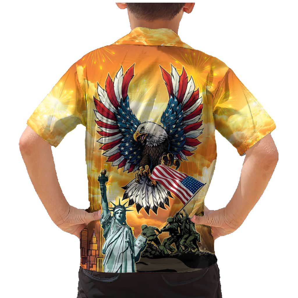 United States Fourth Of July Family Matching Mermaid Dress and Hawaiian Shirt Happy Independence Day