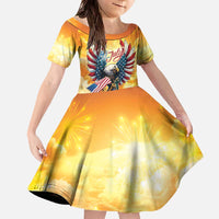 United States Fourth Of July Family Matching Off The Shoulder Long Sleeve Dress and Hawaiian Shirt Happy Independence Day