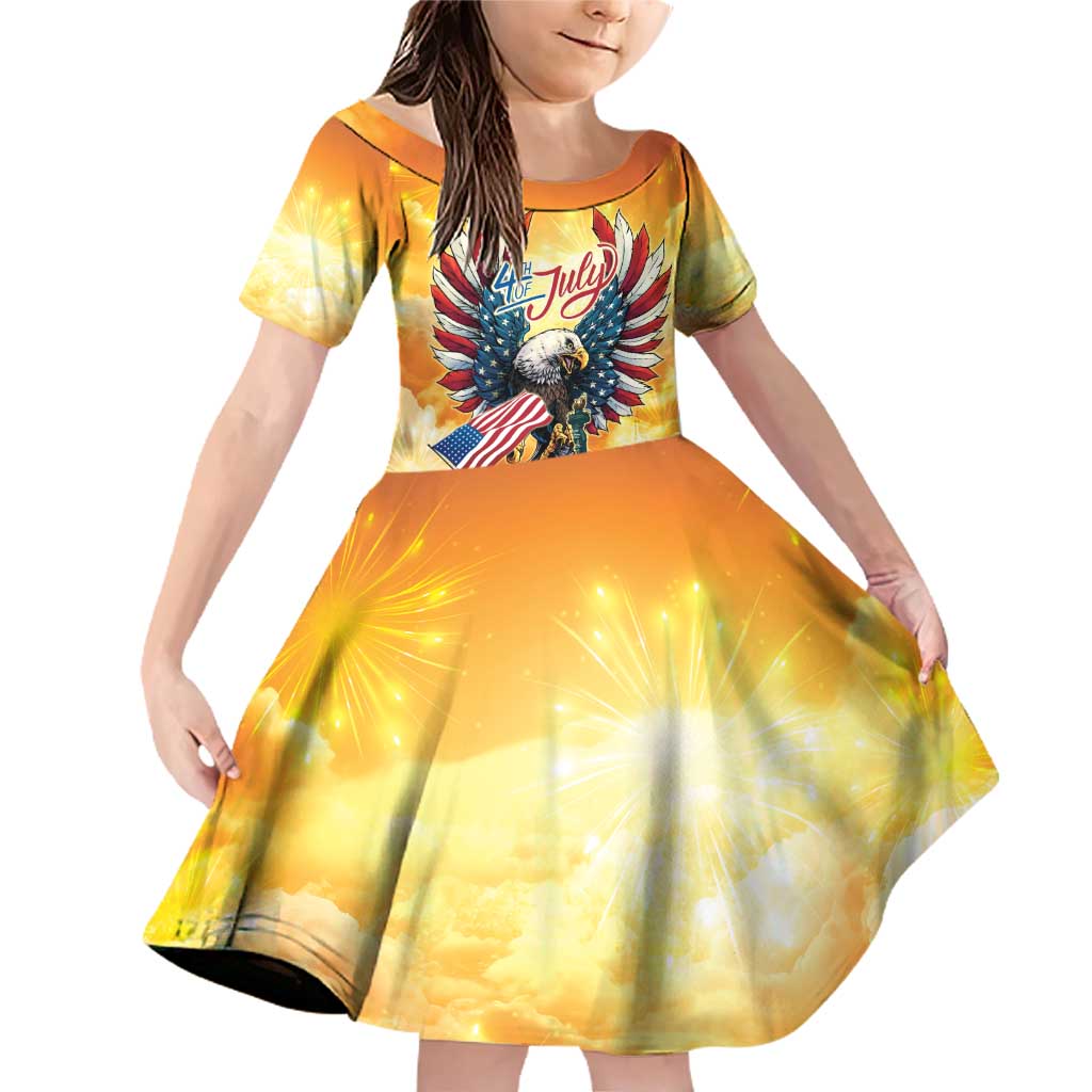 United States Fourth Of July Family Matching Off Shoulder Short Dress and Hawaiian Shirt Happy Independence Day