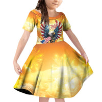 United States Fourth Of July Family Matching Off Shoulder Short Dress and Hawaiian Shirt Happy Independence Day