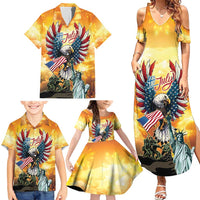 United States Fourth Of July Family Matching Summer Maxi Dress and Hawaiian Shirt Happy Independence Day