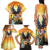 United States Fourth Of July Family Matching Tank Maxi Dress and Hawaiian Shirt Happy Independence Day