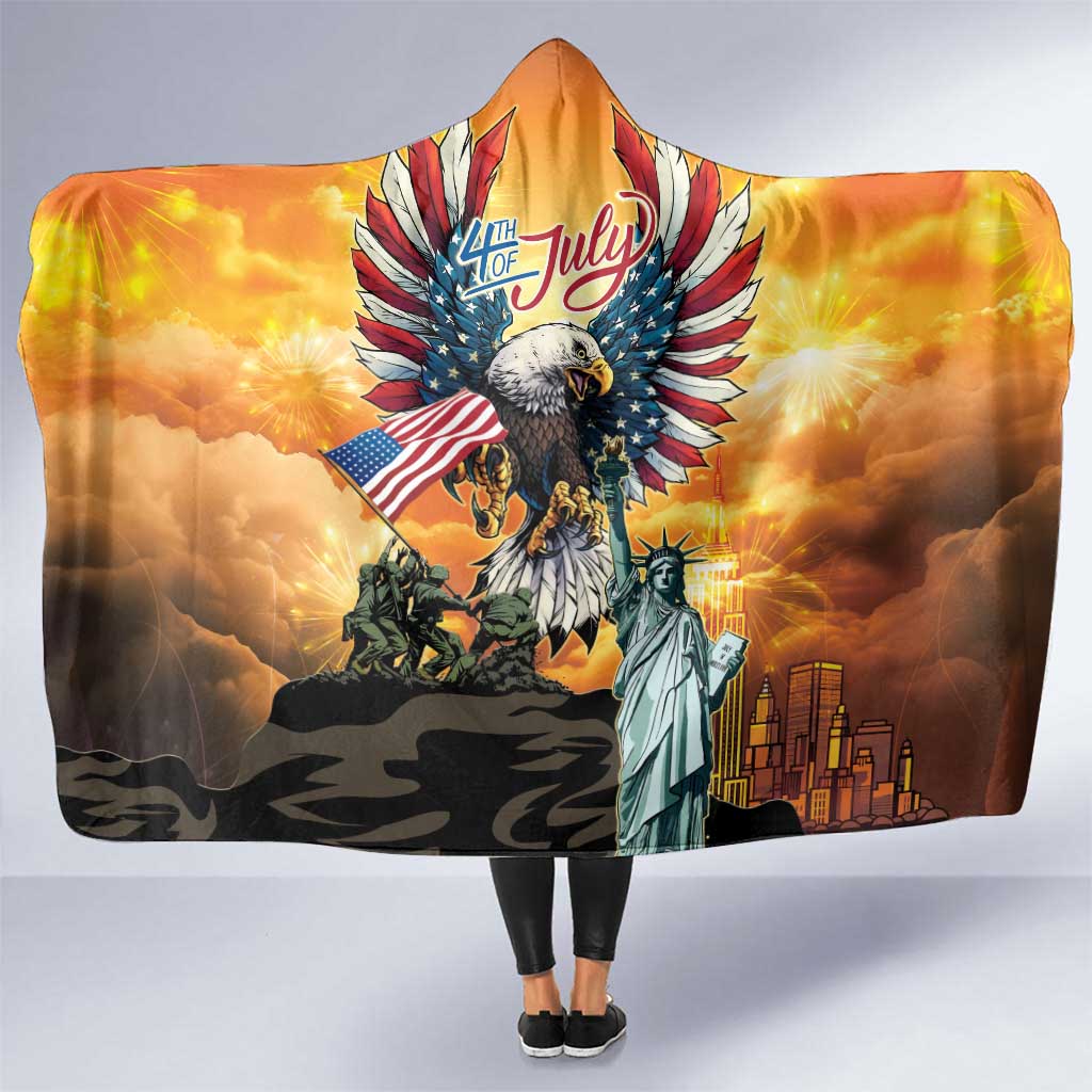 United States Fourth Of July Hooded Blanket Happy Independence Day