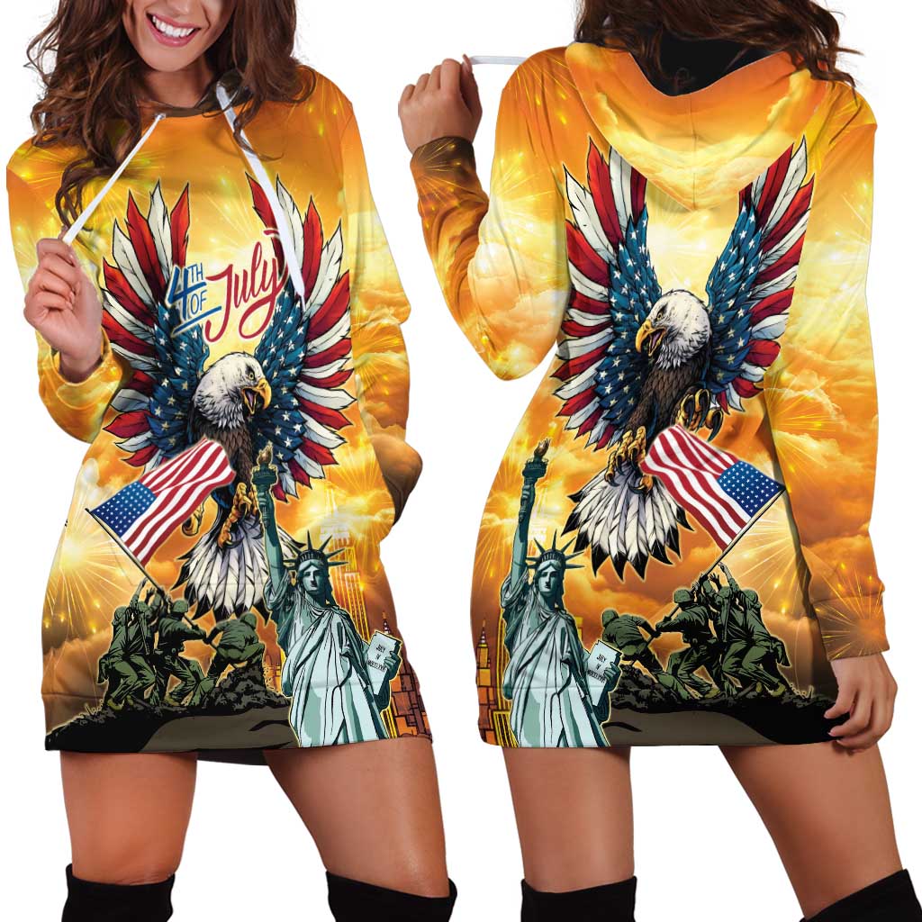 United States Fourth Of July Hoodie Dress Happy Independence Day