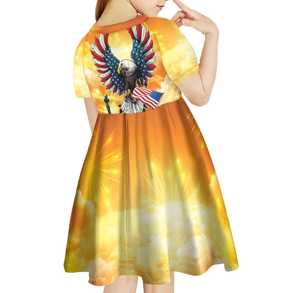 United States Fourth Of July Kid Short Sleeve Dress Happy Independence Day