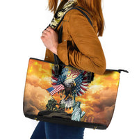 United States Fourth Of July Leather Tote Bag Happy Independence Day