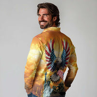 United States Fourth Of July Long Sleeve Polo Shirt Happy Independence Day