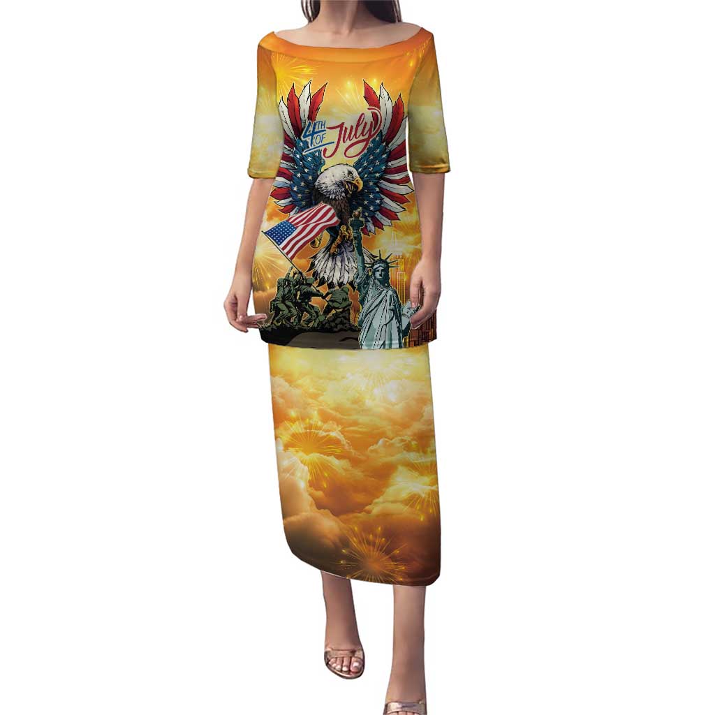 United States Fourth Of July Puletasi Happy Independence Day