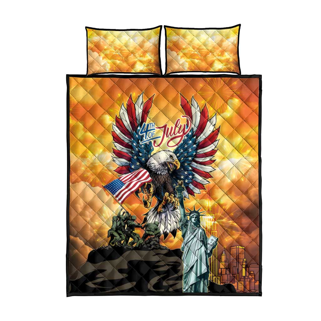 United States Fourth Of July Quilt Bed Set Happy Independence Day