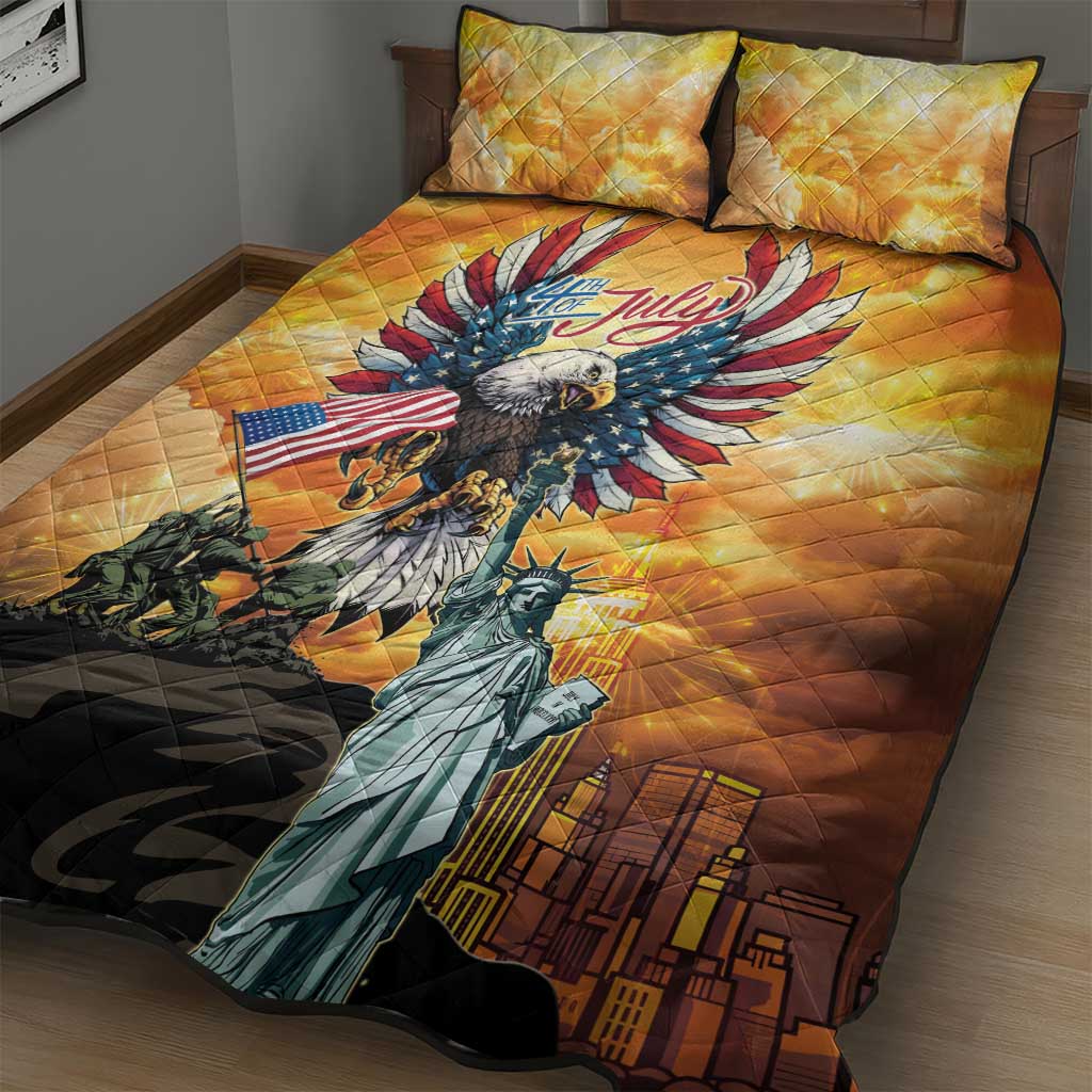 United States Fourth Of July Quilt Bed Set Happy Independence Day
