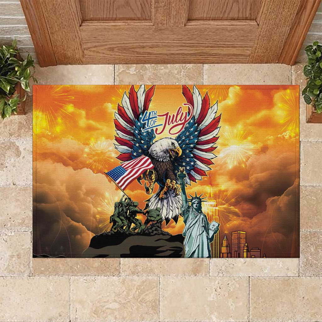 United States Fourth Of July Rubber Doormat Happy Independence Day