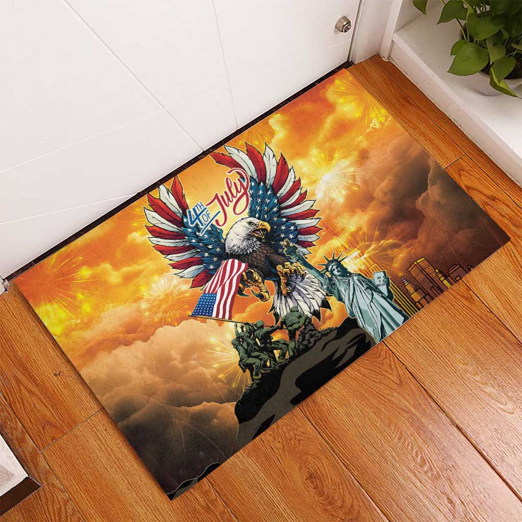 United States Fourth Of July Rubber Doormat Happy Independence Day