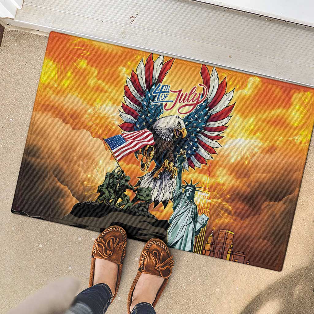 United States Fourth Of July Rubber Doormat Happy Independence Day